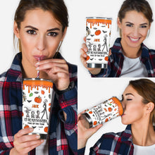 Load image into Gallery viewer, Personalized Halloween Tumbler with Autumn Skeleton Design for Unique Gifts
