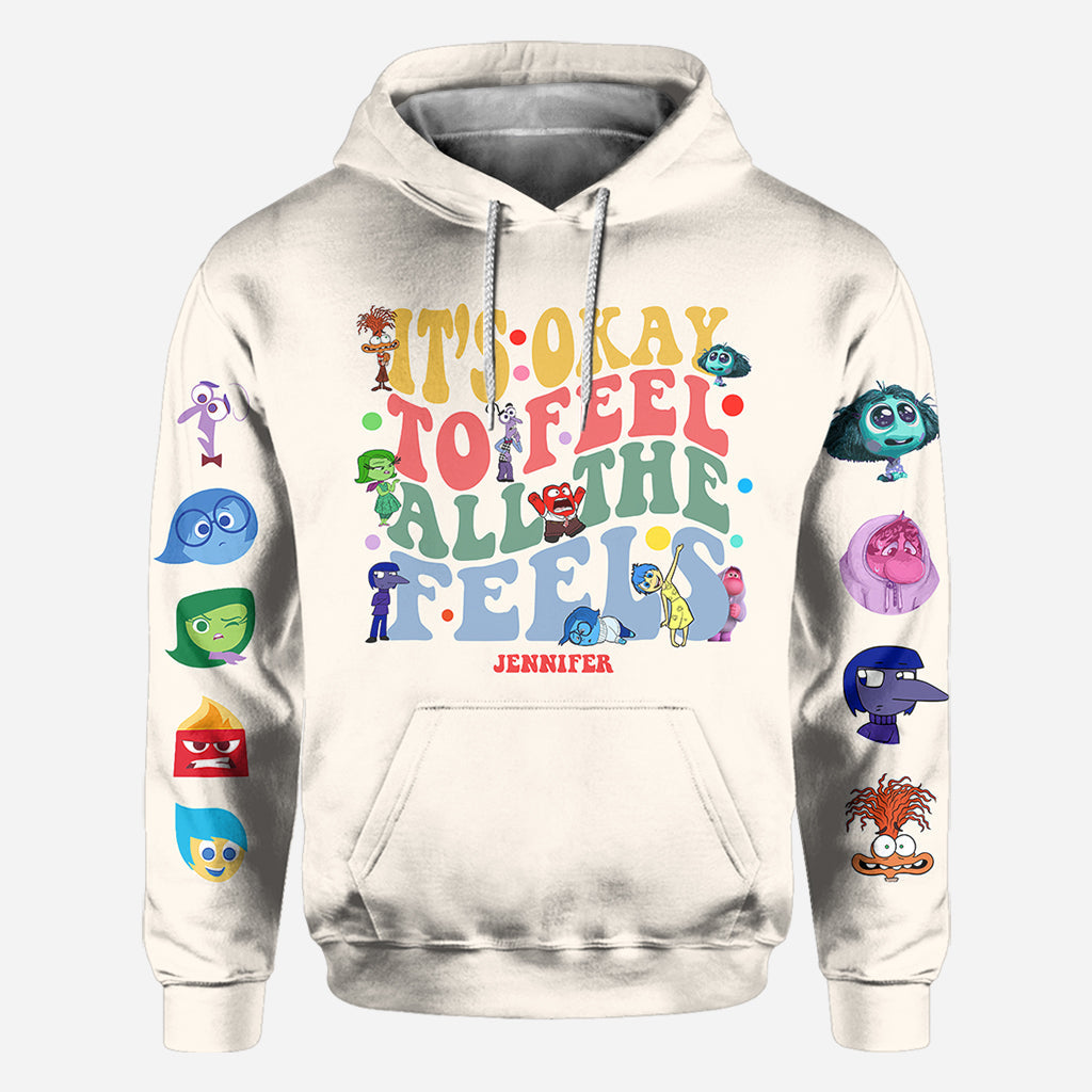 Personalized All Over Shirt for Kids - It's Ok to Feel All the Feels Gift Idea