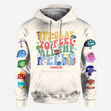 Load image into Gallery viewer, Personalized All Over Shirt for Kids - It's Ok to Feel All the Feels Gift Idea
