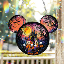 Load image into Gallery viewer, Personalized Halloween Mouse Couple Suncatcher Ornament Gift
