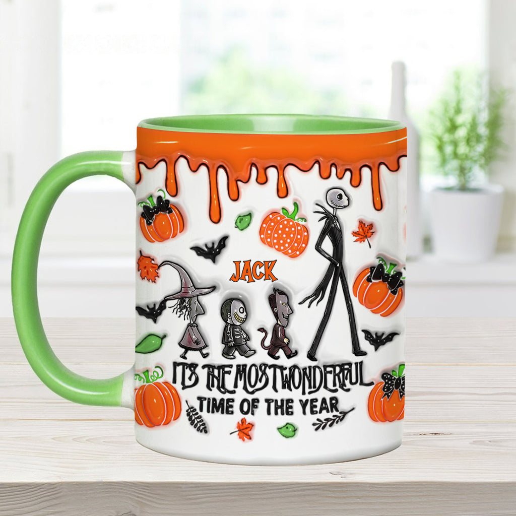 Personalized Autumn Skeleton Accent Mug Custom Name Gift