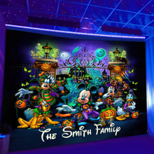 Load image into Gallery viewer, Personalized Halloween Mouse Wall Tapestry Custom Family Name Decor
