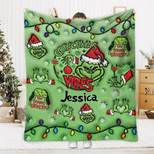 Load image into Gallery viewer, Personalized Merry Grinchmas Blanket Custom Name Gift for Christmas
