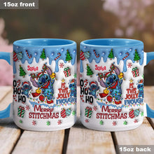 Load image into Gallery viewer, Personalized Merry Stitchmas Accent Mug Custom Name Gift
