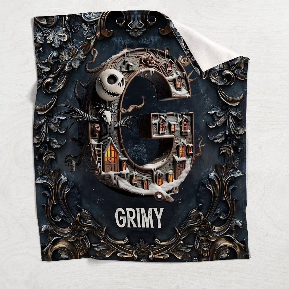 Personalized Nightmare Before Christmas Blanket Gift for Kids