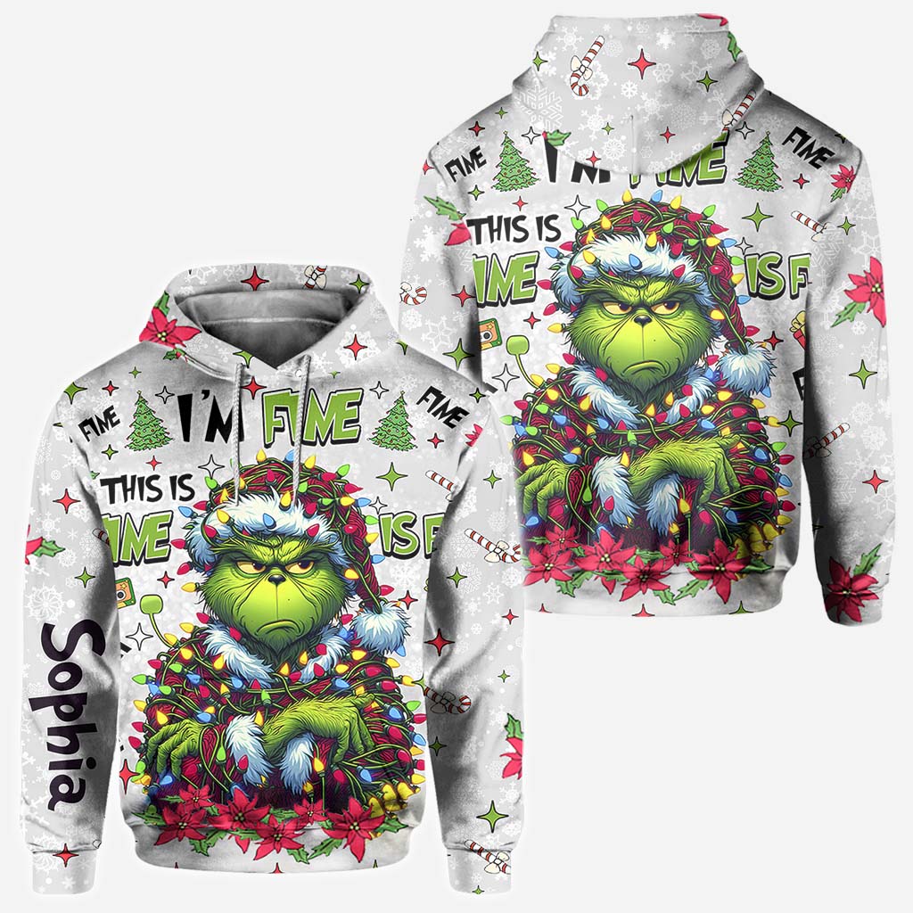 Personalized Christmas All Over Shirt Grinch Design Gift