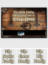 Load image into Gallery viewer, Personalized Family Doormat Funny Trap Door Design Custom Name
