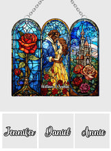 Load image into Gallery viewer, Personalized Beauty and the Beast Suncatcher Ornament Gift
