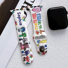 Load image into Gallery viewer, Personalized Silicone Apple Watch Band Custom Name Gift
