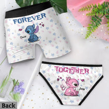 Load image into Gallery viewer, Personalized Lace Border Briefs and Boxer Briefs for Couples | Custom Name Gift
