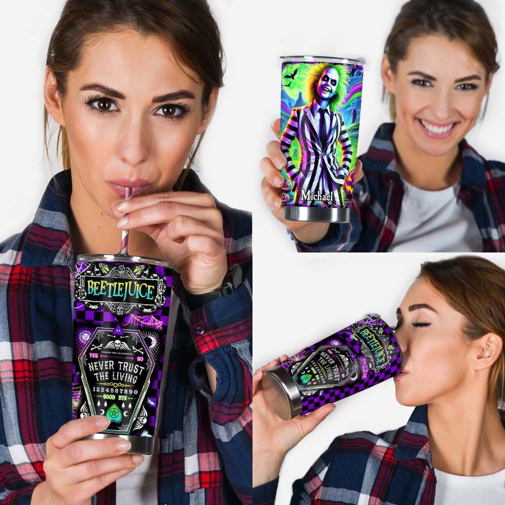 Personalized Beetlejuice Tumbler Custom Name Halloween Gift