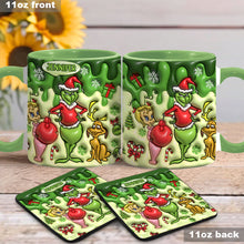 Load image into Gallery viewer, Personalized Grinch Accent Mug &amp; Coaster Custom Name Gift
