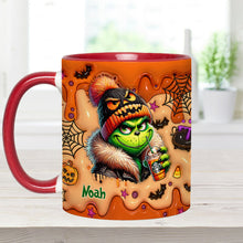 Load image into Gallery viewer, Personalized Halloween Grinch Accent Mug Custom Name Gift
