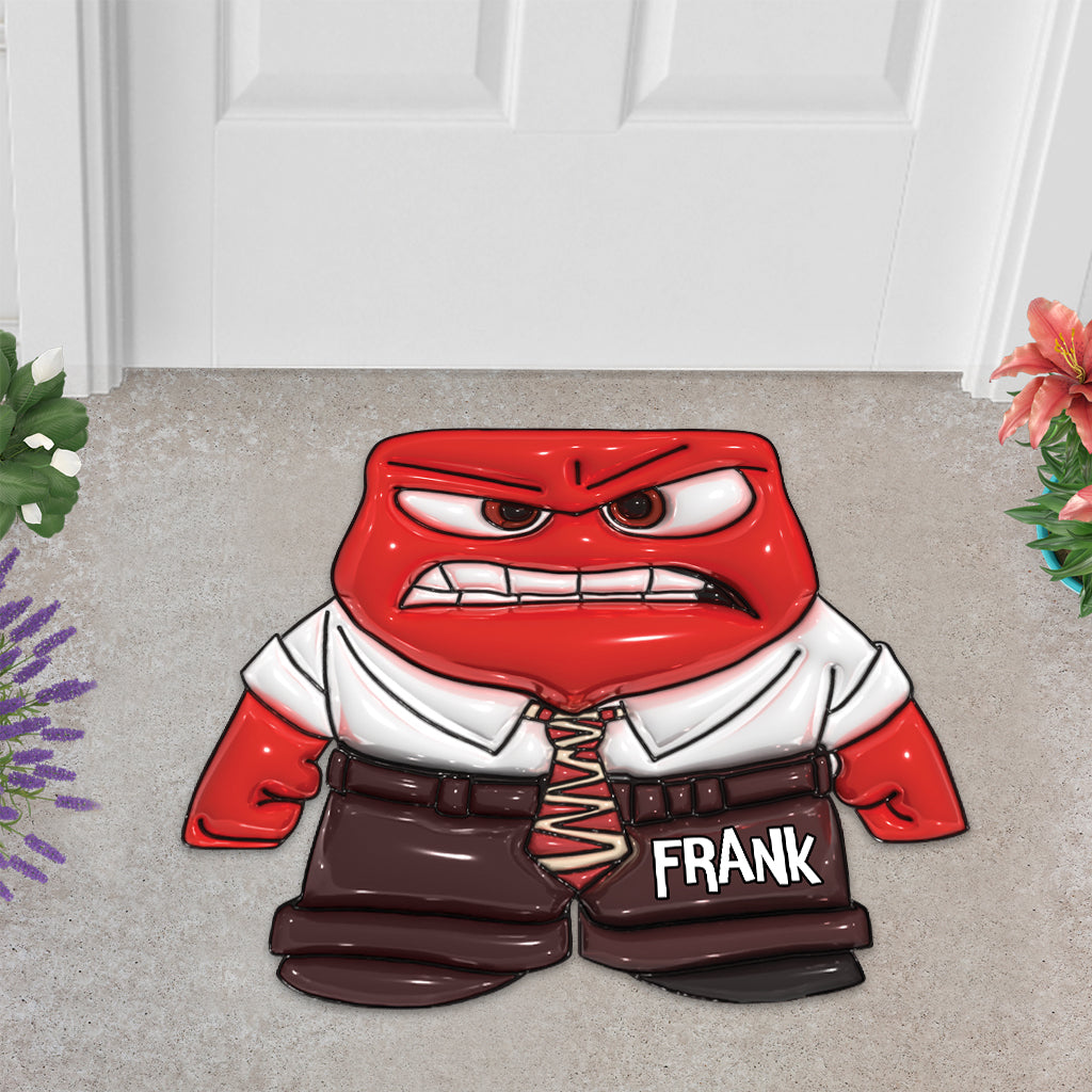 Personalized Emotion-Themed Shaped Doormat Custom Name Gift