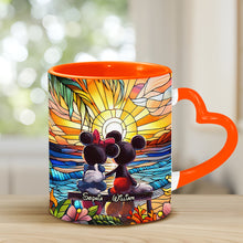 Load image into Gallery viewer, Personalized Heart Handle Mug Custom Name Gift for Couple
