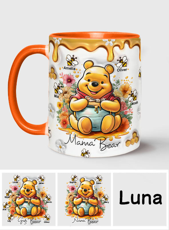 Personalized Mama Bear Accent Mug Custom Name Gift for Mom
