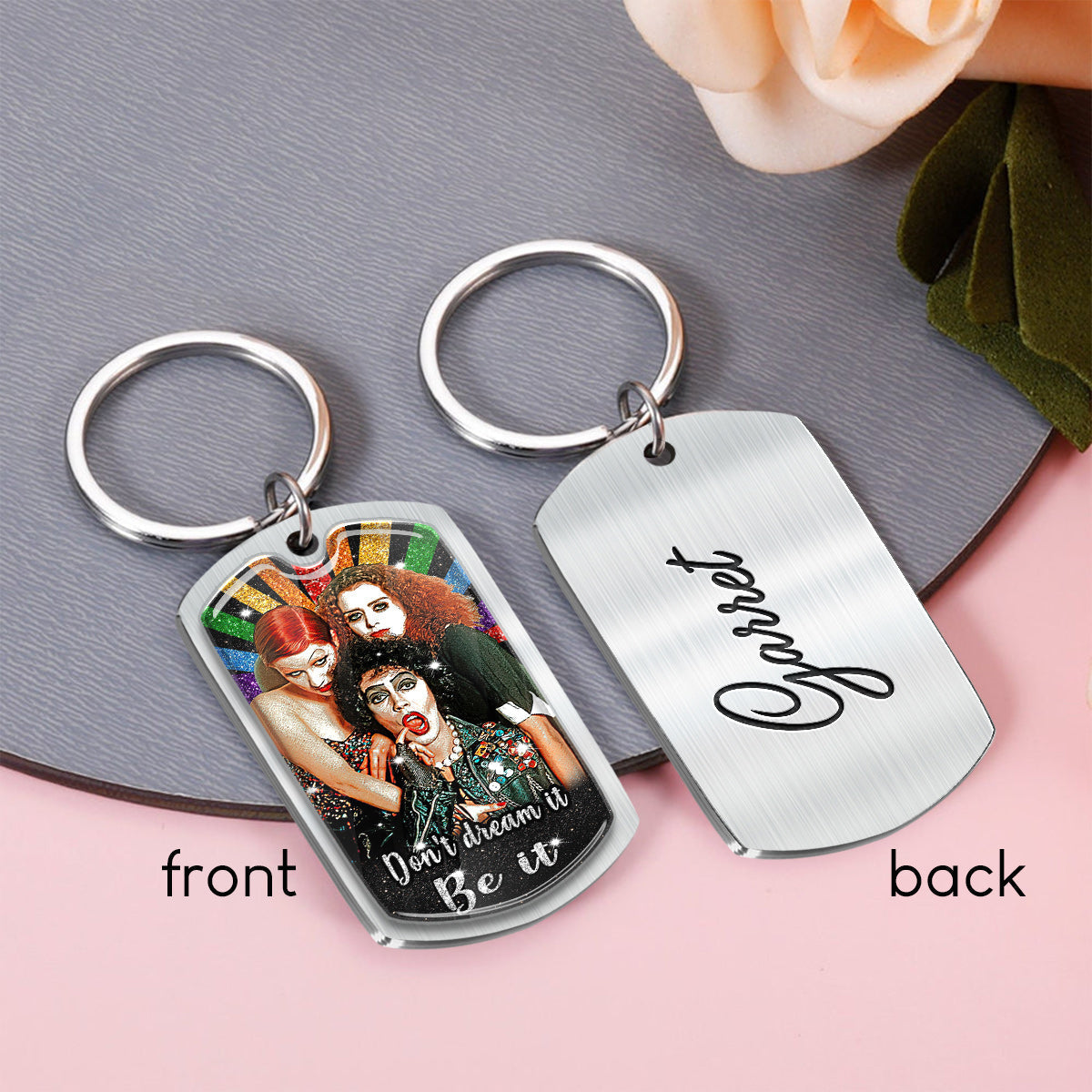Personalized LGBT Support Epoxy Metal Keychain Unique Gift