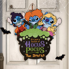 Load image into Gallery viewer, Personalized Hocus Pocus Ohana Custom Wood Sign for Halloween
