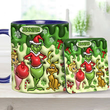 Load image into Gallery viewer, Personalized Grinch Accent Mug &amp; Coaster Custom Name Gift
