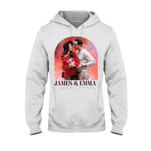 Load image into Gallery viewer, Personalized Couple T-shirt &amp; Hoodie Custom Names Gift for Valentine’s Day
