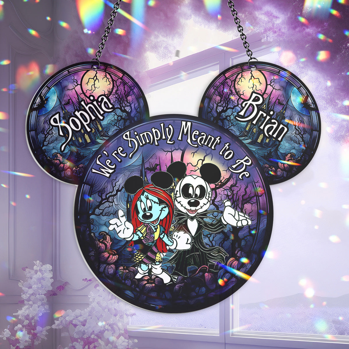 Personalized Mouse Suncatcher Ornament for Couples | Unique Gift Idea