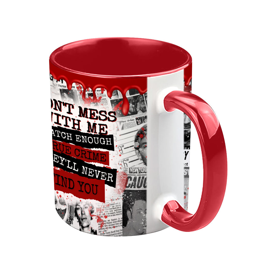Personalized Accent Mug with Unique True Crime Design