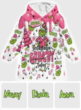 Load image into Gallery viewer, Personalized Grinchy Blanket Hoodie Custom Name Gift for Kids
