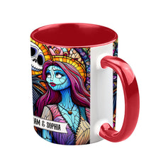 Load image into Gallery viewer, Personalized Jack and Sally Accent Mug Custom Couples Gift
