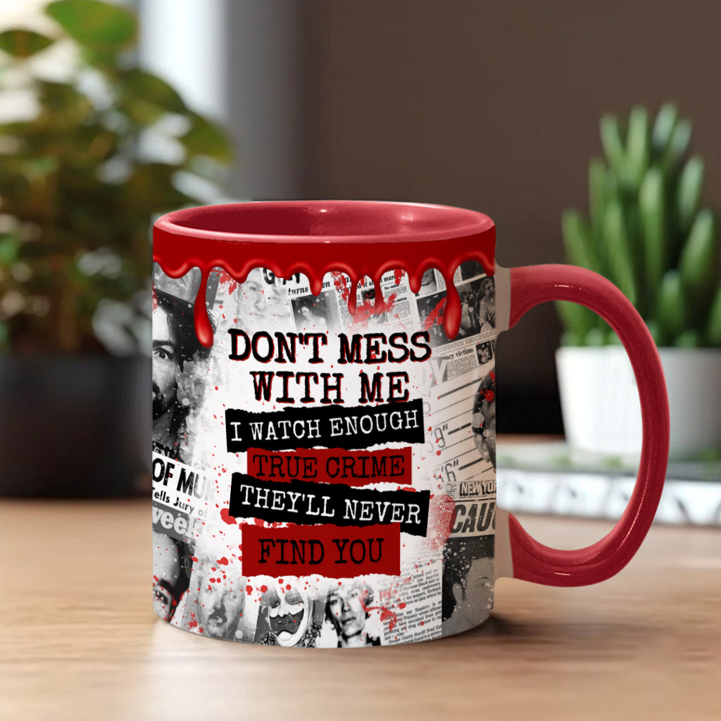 Personalized Accent Mug with Unique True Crime Design