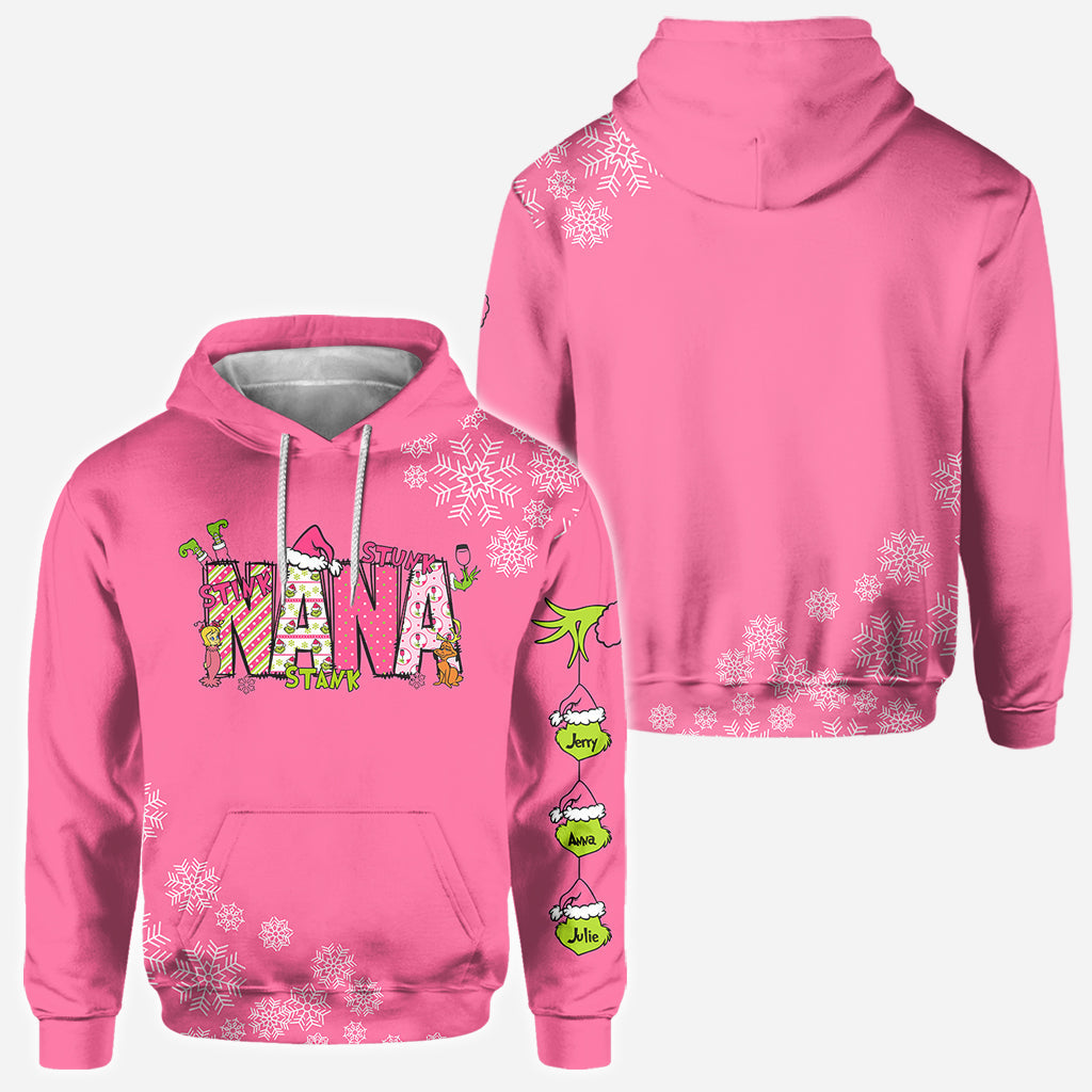 Personalized Grinchy Grandma Christmas All Over Shirt for Grandma