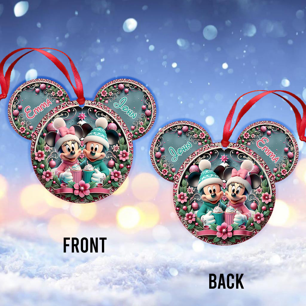 Personalized Mouse Ornament with Custom Names for Christmas