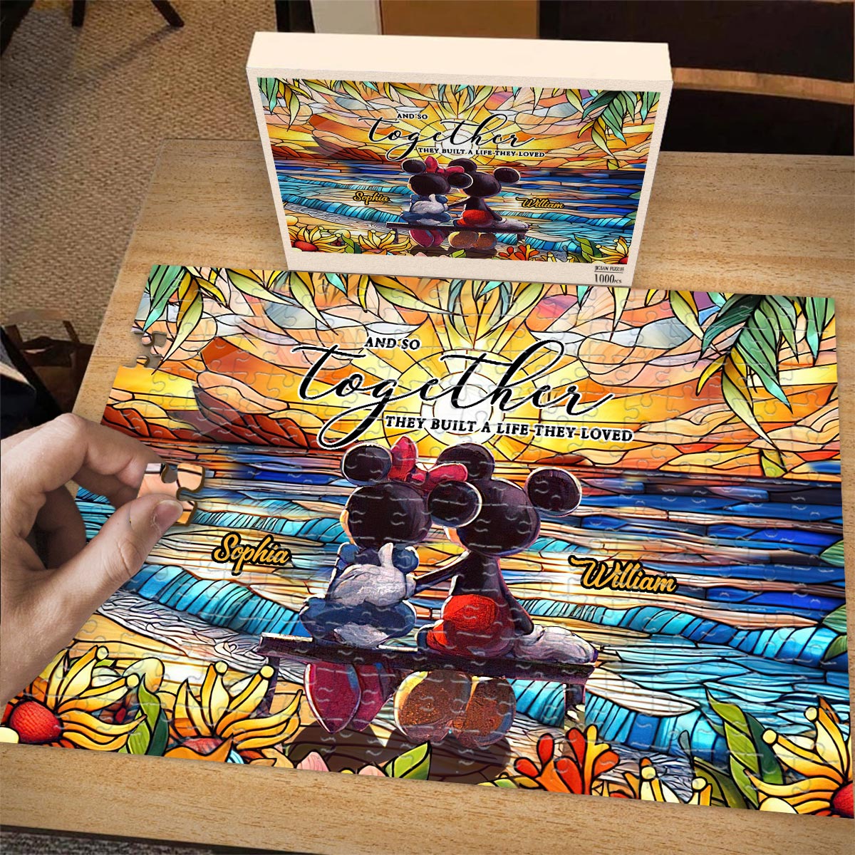 Personalized Couple Jigsaw Puzzle Unique Gift for Engagement Anniversary