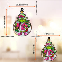 Load image into Gallery viewer, Personalized Grinchy Green Santa Suncatcher Ornament Gift
