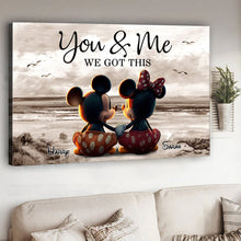 Load image into Gallery viewer, Personalized Couple Beach Scene Canvas Vintage Art Gift
