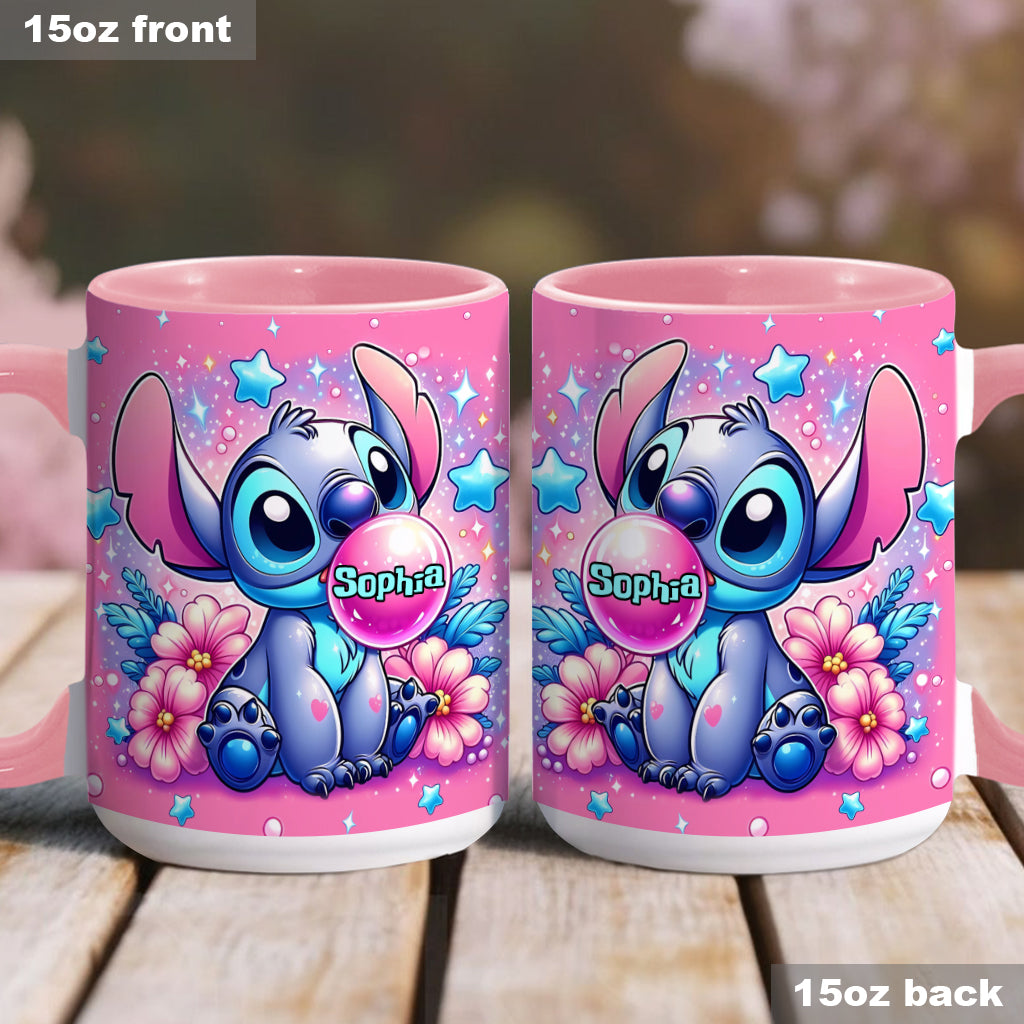 Personalized Pink Accent Mug Custom Name Gift for Birthday