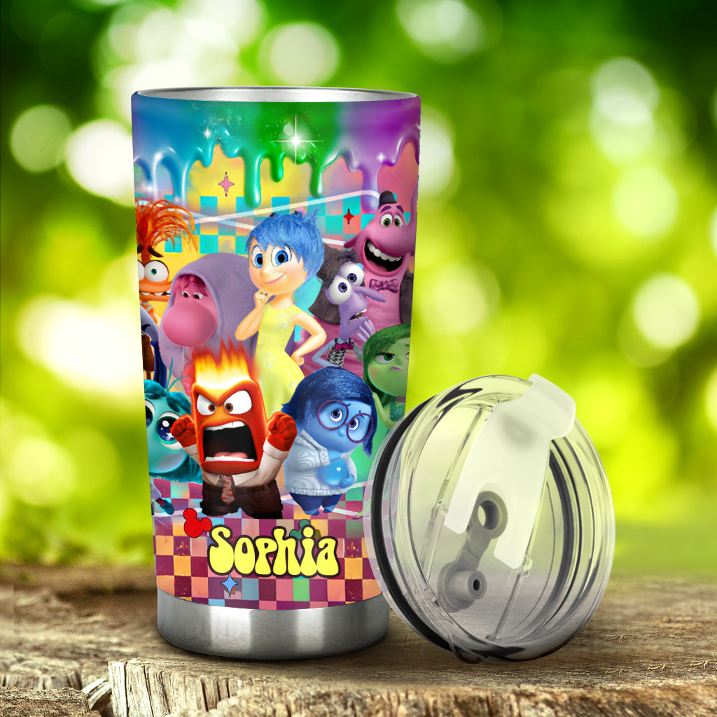 Personalized Tumbler with Custom Name & Colorful Design for Kids