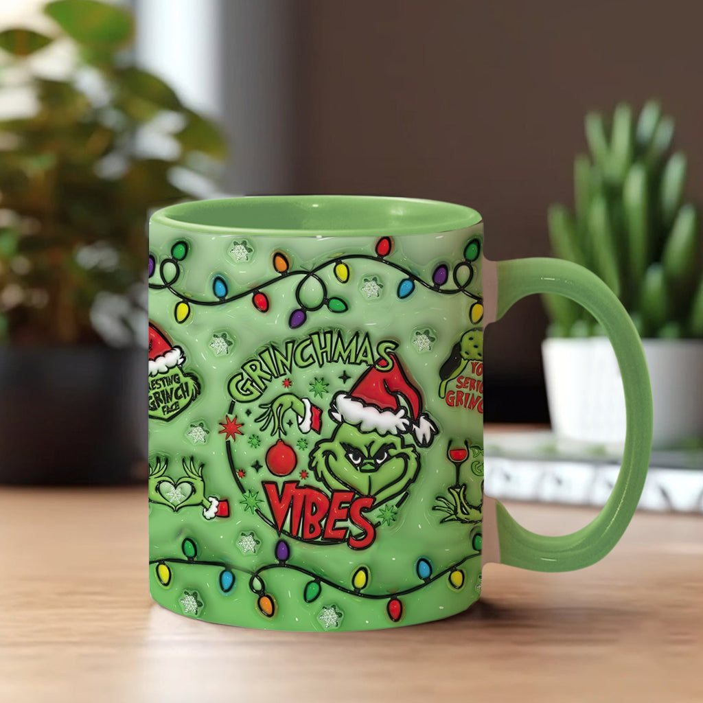 Personalized Grinchmas Vibes Accent Mug Custom Name Gift
