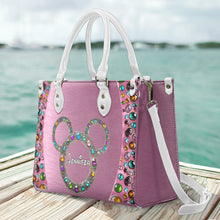 Load image into Gallery viewer, Personalized Pink Leather Handbag with Custom Name for Women
