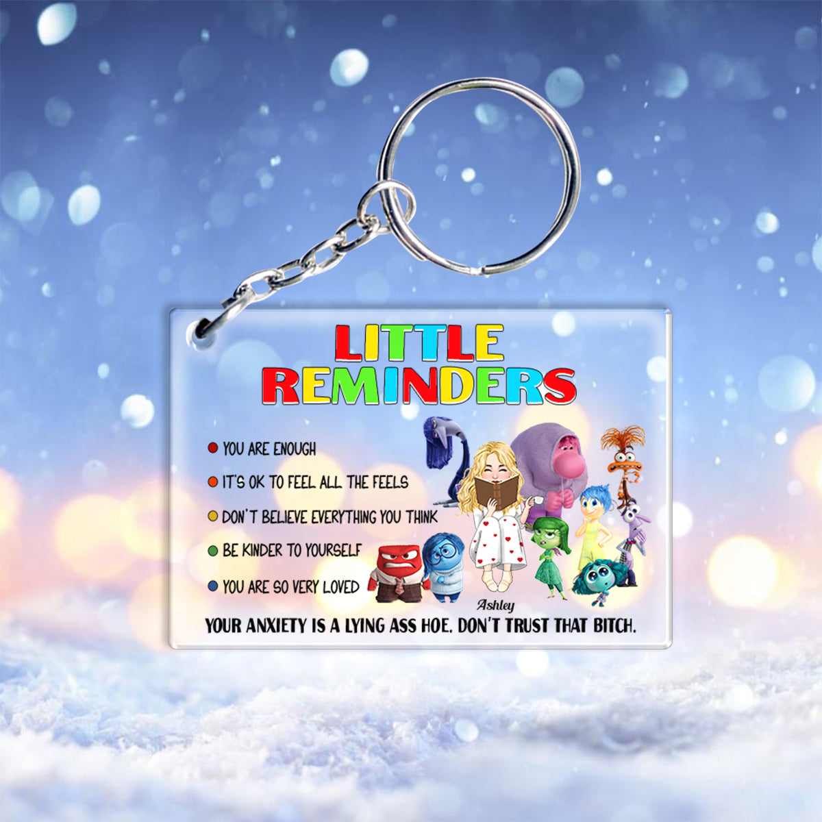 Personalized Acrylic Keychain with Motivational Quotes Gift