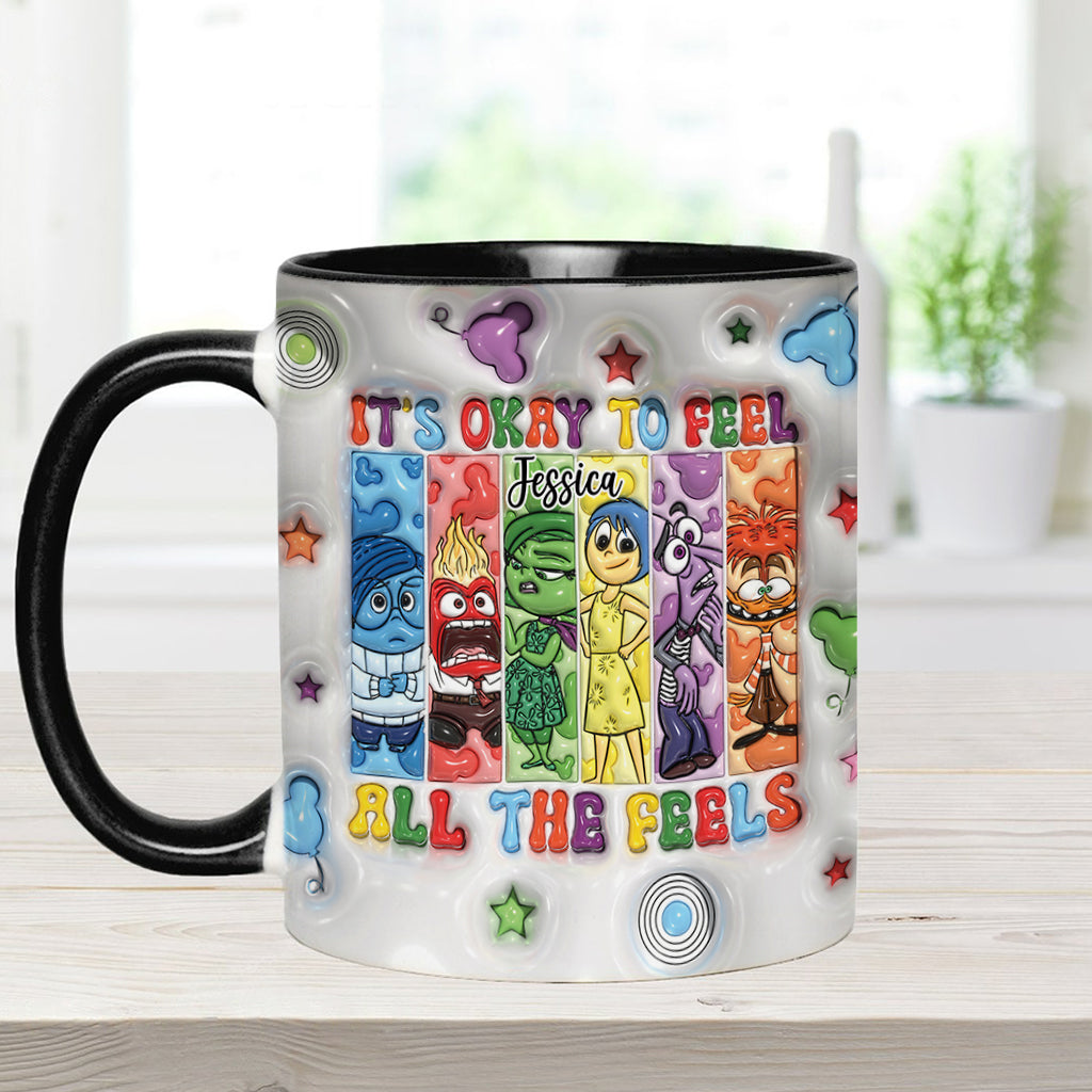 Personalized Accent Mug It's Okay To Feel All The Feels Gift for Birthday/Graduation