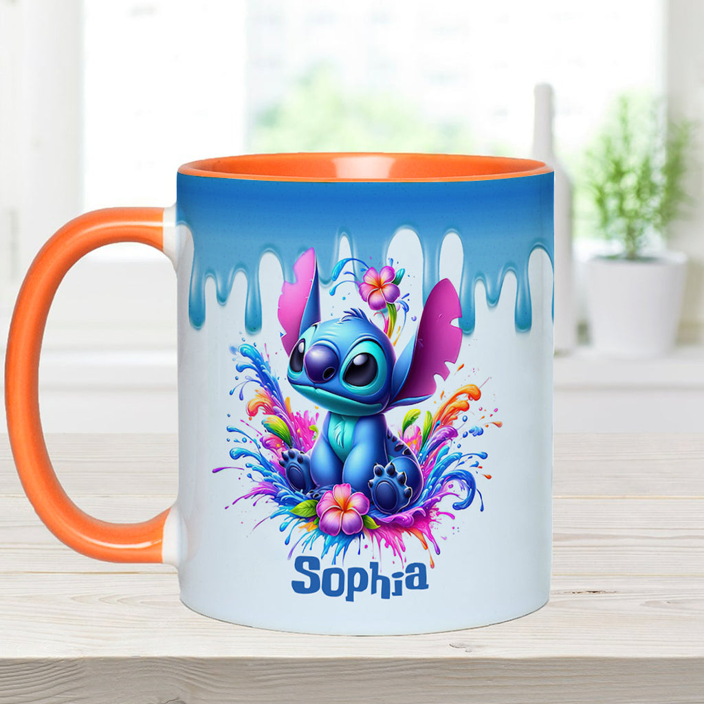 Personalized Blue Ohana Accent Mug Custom Name Gift Idea