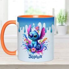 Load image into Gallery viewer, Personalized Blue Ohana Accent Mug Custom Name Gift Idea
