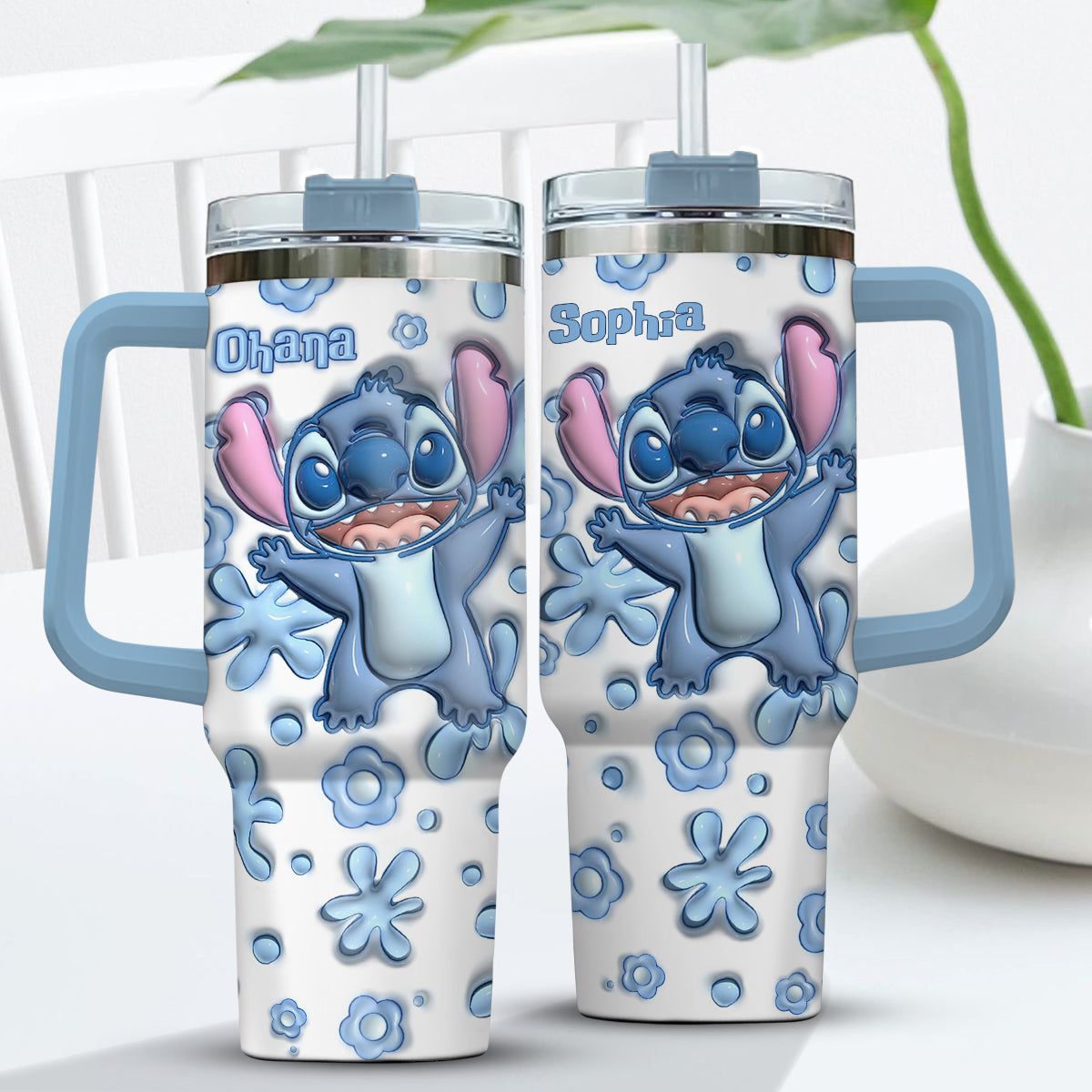 Personalized Ohana Tumbler with Handle Custom Design Gift