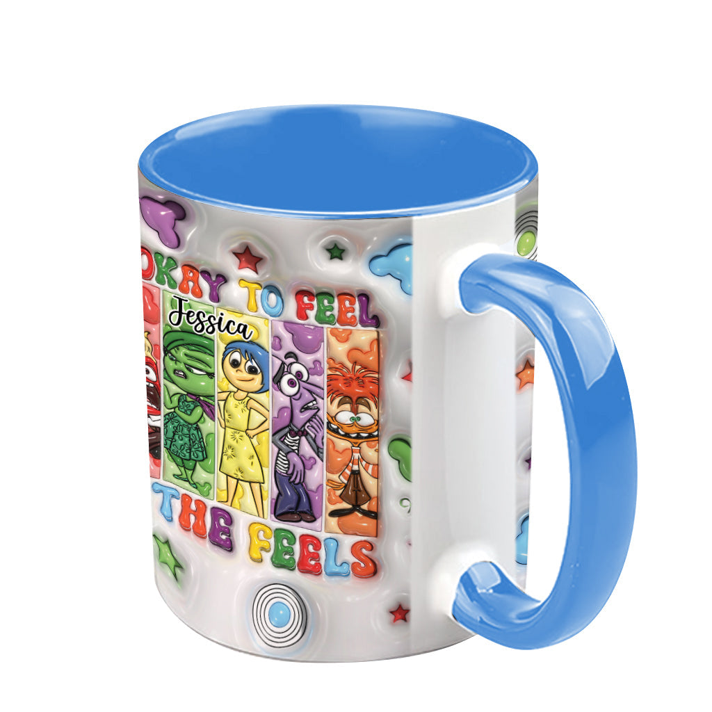 Personalized Accent Mug It's Okay To Feel All The Feels Gift for Birthday/Graduation