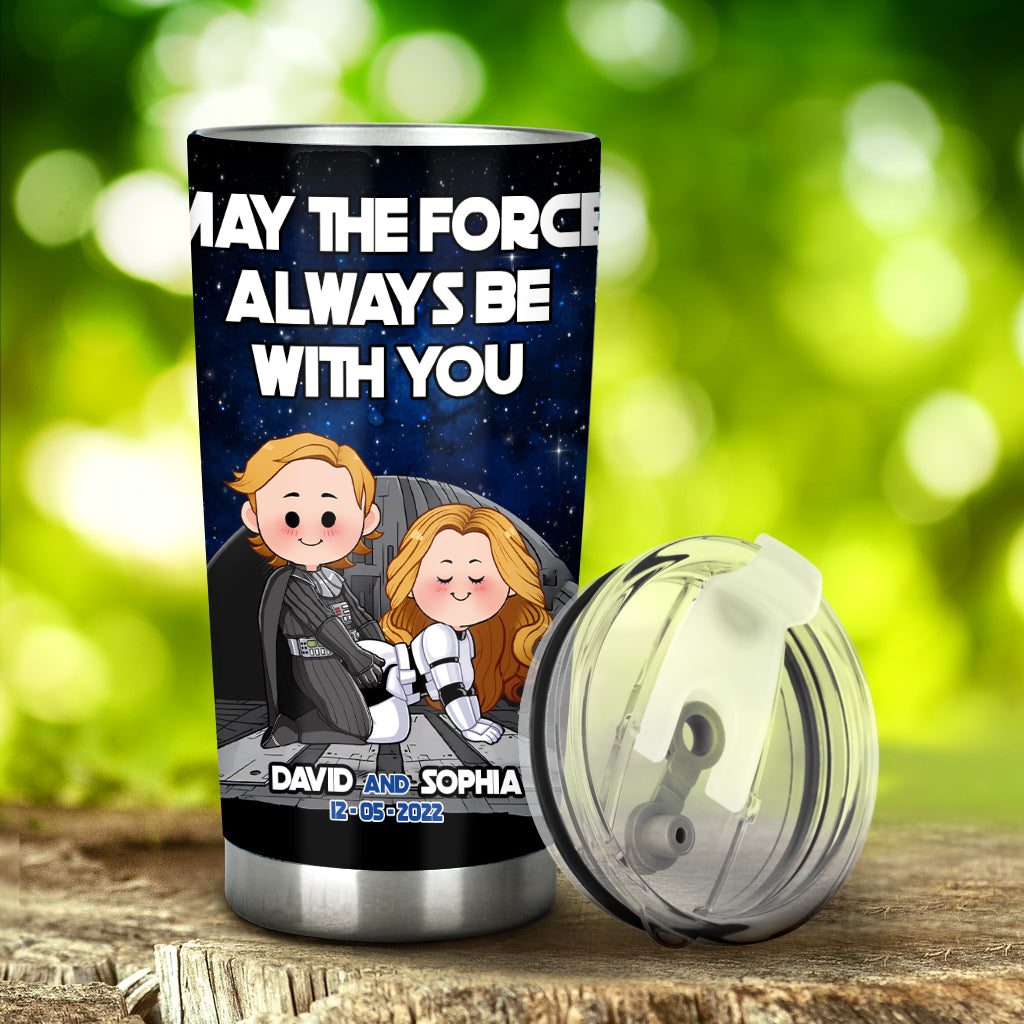 Personalized Star Wars Tumbler May The Force Be With You Gift for Couples