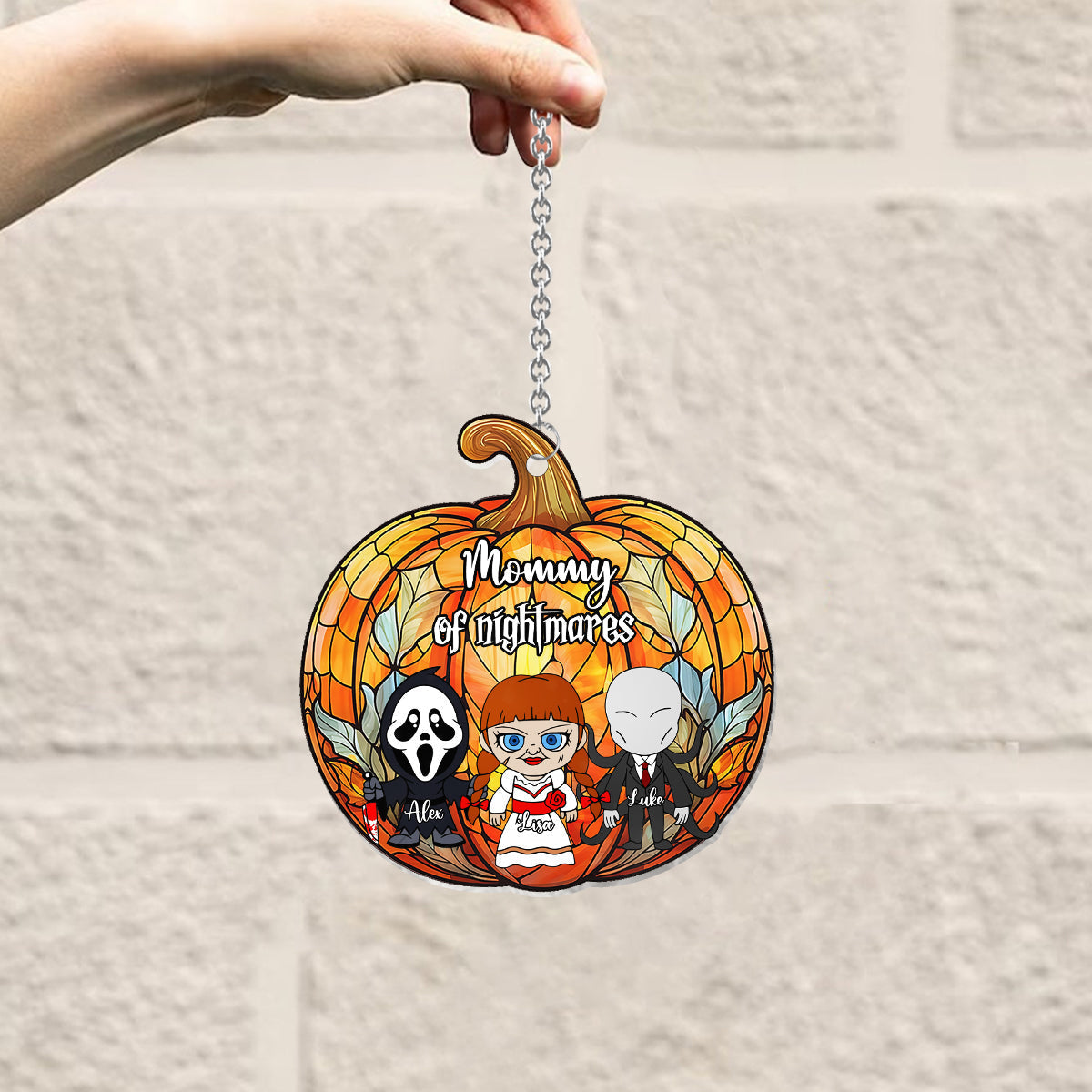 Personalized Pumpkin Suncatcher Ornament for Mom | Unique Home Decor