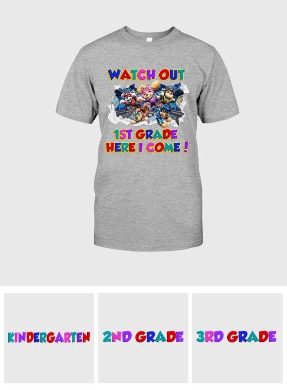 Personalized Kids T-Shirt with Watch Out Design for Back to School
