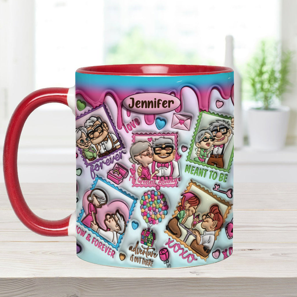 Personalized Two-Tone Accent Mug Custom Name Gift for Couples