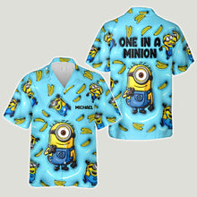 Load image into Gallery viewer, Personalized Minion Hawaiian Shirt Custom Name Gift for Him
