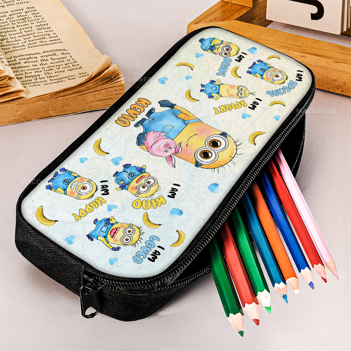 Personalized Minion Pencil Case Custom Name Back to School Gift